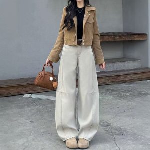 High-waisted Loose-fitting Figure-flatte...