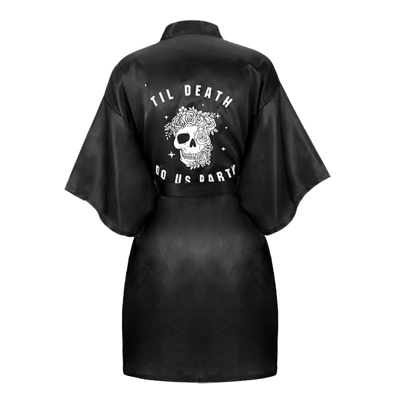 Women's Satin Bathrobe Three-quarter Sleeves - Image 7