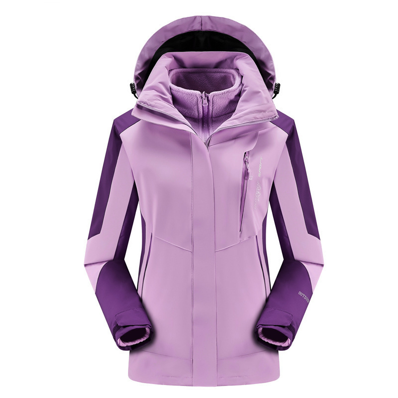 Outdoor Two-piece Windproof 3-in-1 Jacket, Plus-size - Image 10
