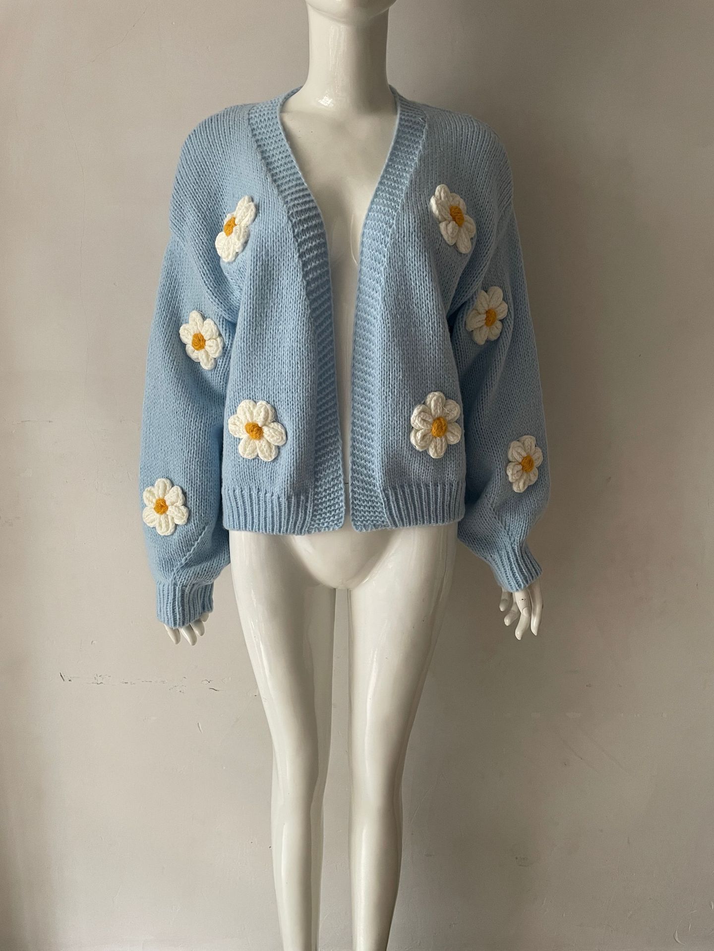 Womens Loose-fit Knitted Cardigan Sweater Coat - Image 9