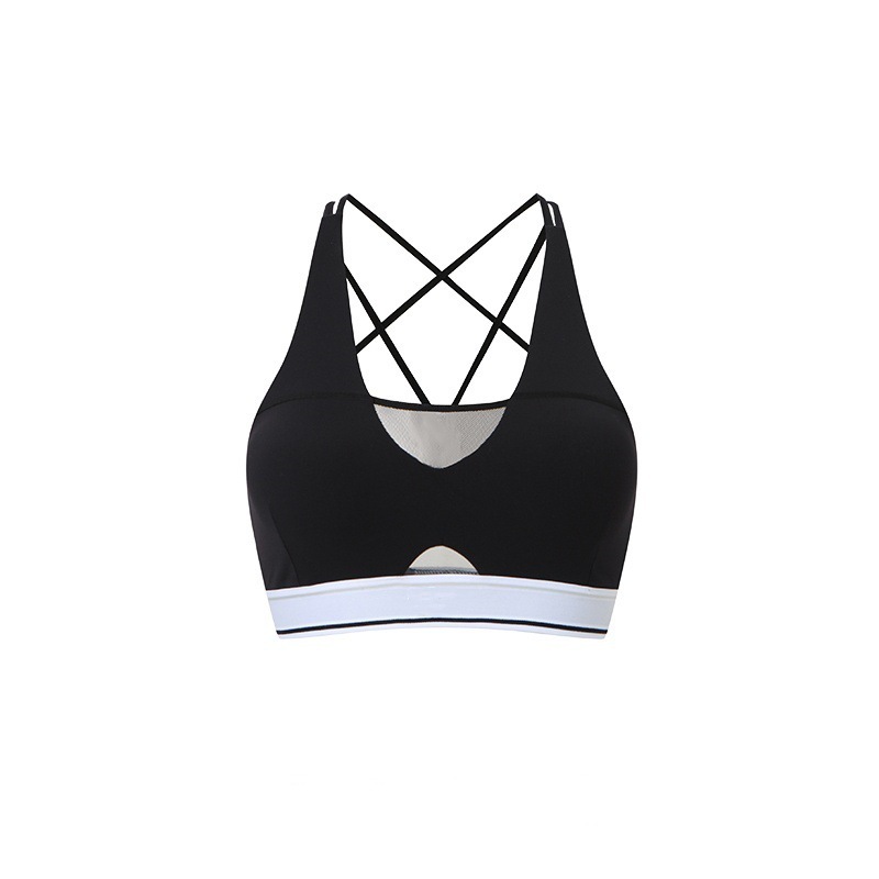 Womens Deep V-Neck Contrasting-Color Back-Cheerful Strap Bra - Image 6