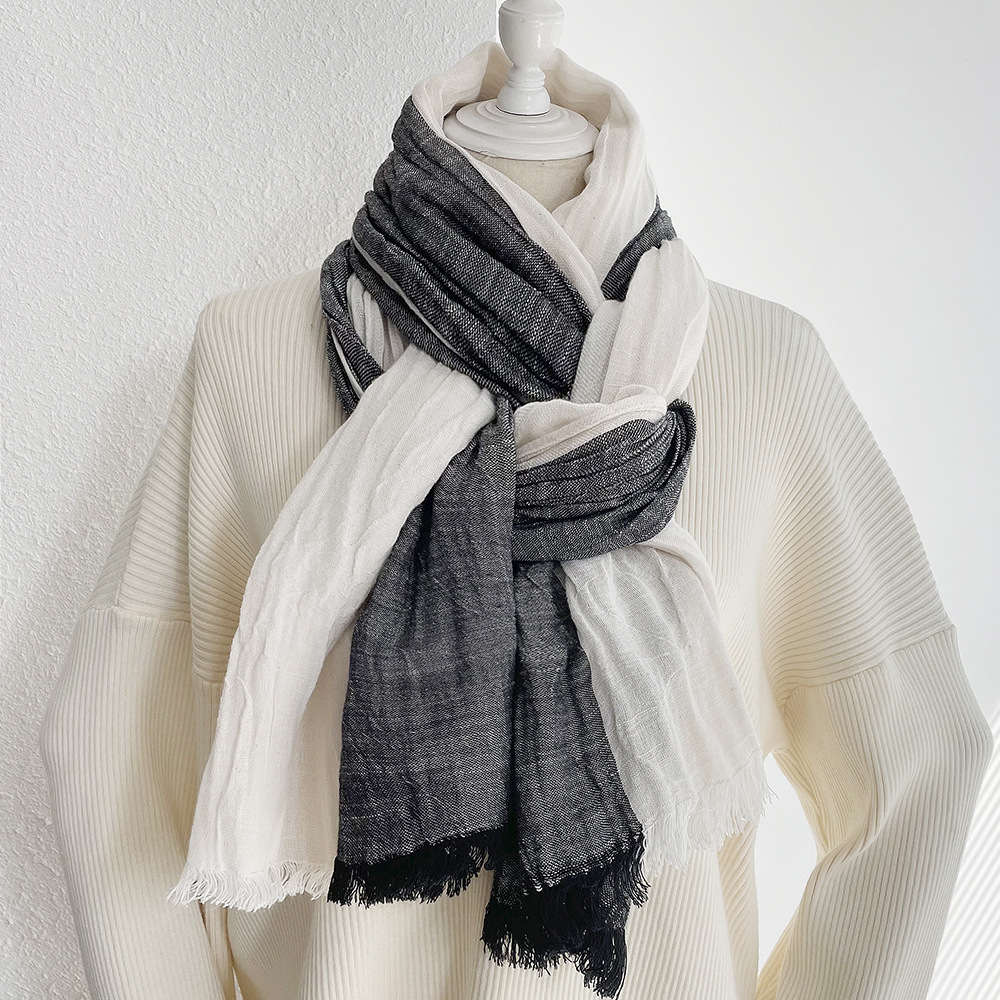 Long Jacquard Patchwork Scarf Decorative Cotton - Image 9