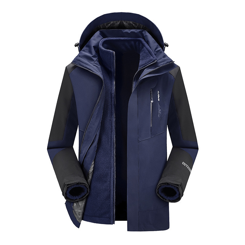 Outdoor Two-piece Windproof 3-in-1 Jacket, Plus-size - Image 8