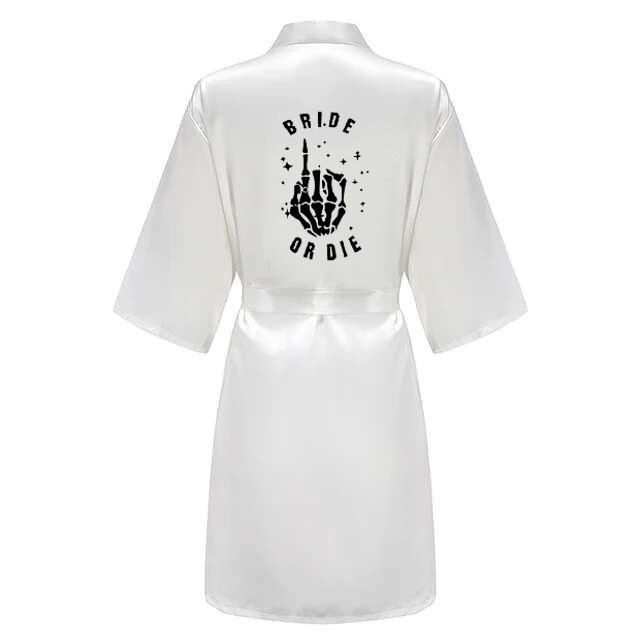 Women's Satin Bathrobe Three-quarter Sleeves - Image 6