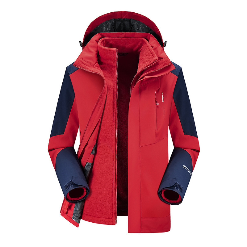Outdoor Two-piece Windproof 3-in-1 Jacket, Plus-size - Image 6