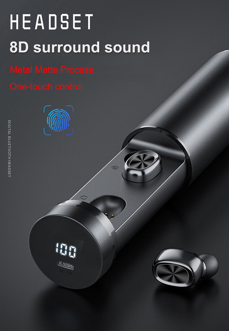 Bluetooth Earphone 5.0 Wireless 8D HIFI Sport MIC Earbuds Gaming Music Headset - Image 2