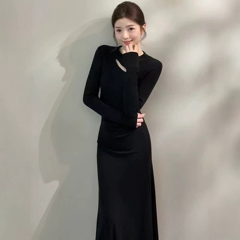 French-style Vintage Slimming Fitted Long-sleeve Dress - Image 2