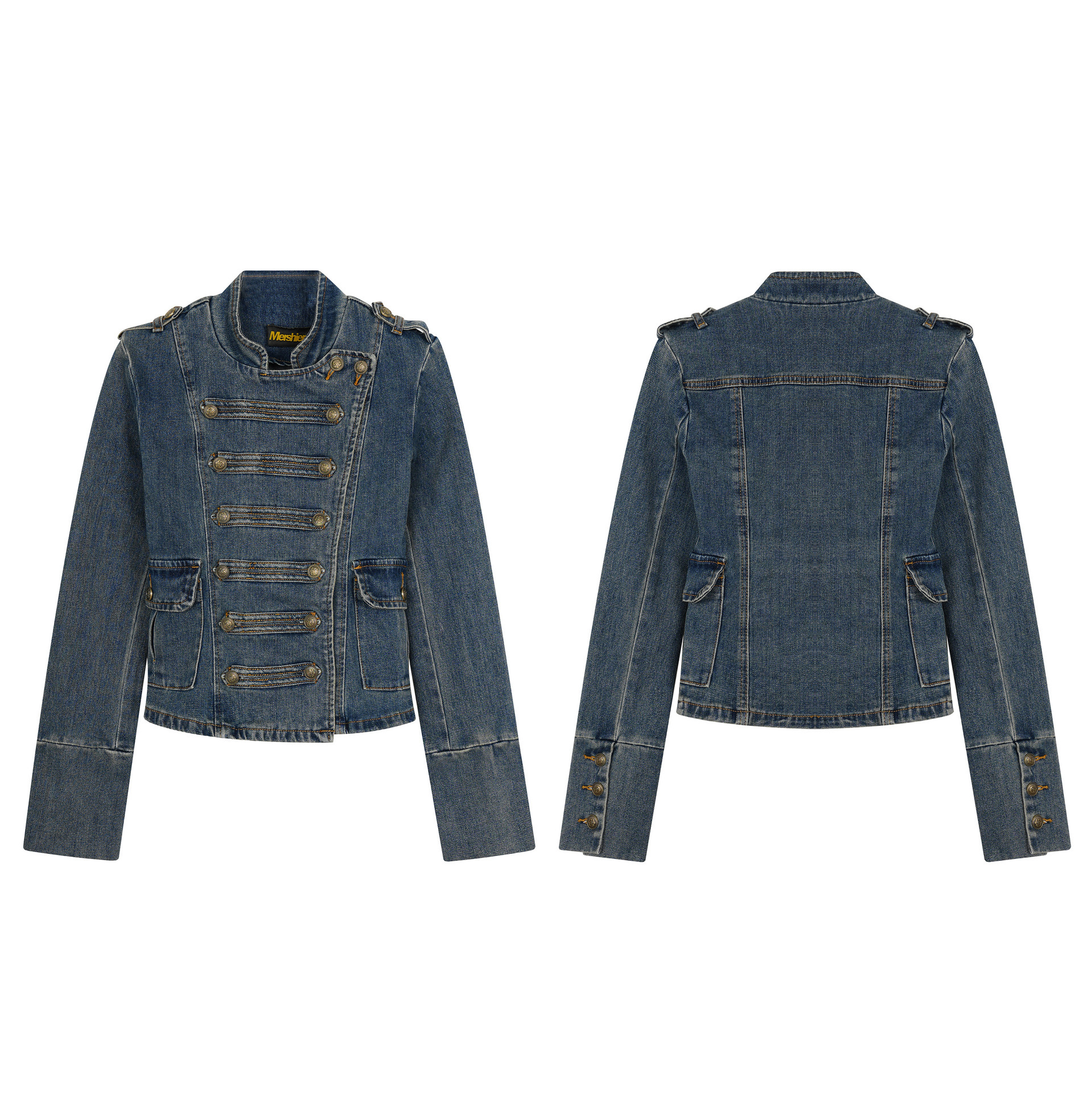 American-Style Retro Court-Style Waist-Cinching Denim Jacket For Women - Image 4