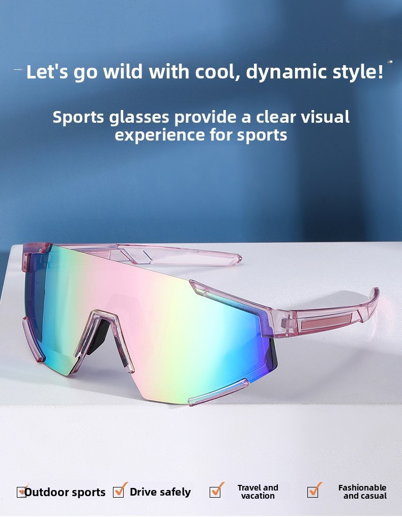 Fashionable Big Shield Style Outdoor Sun Glasses Uv400 Anti Uv Reflective Lens Ergonomic Wrap Around Frame Great For Hiking,driving,traveling And Daily Outdoor Wearing. - Image 8