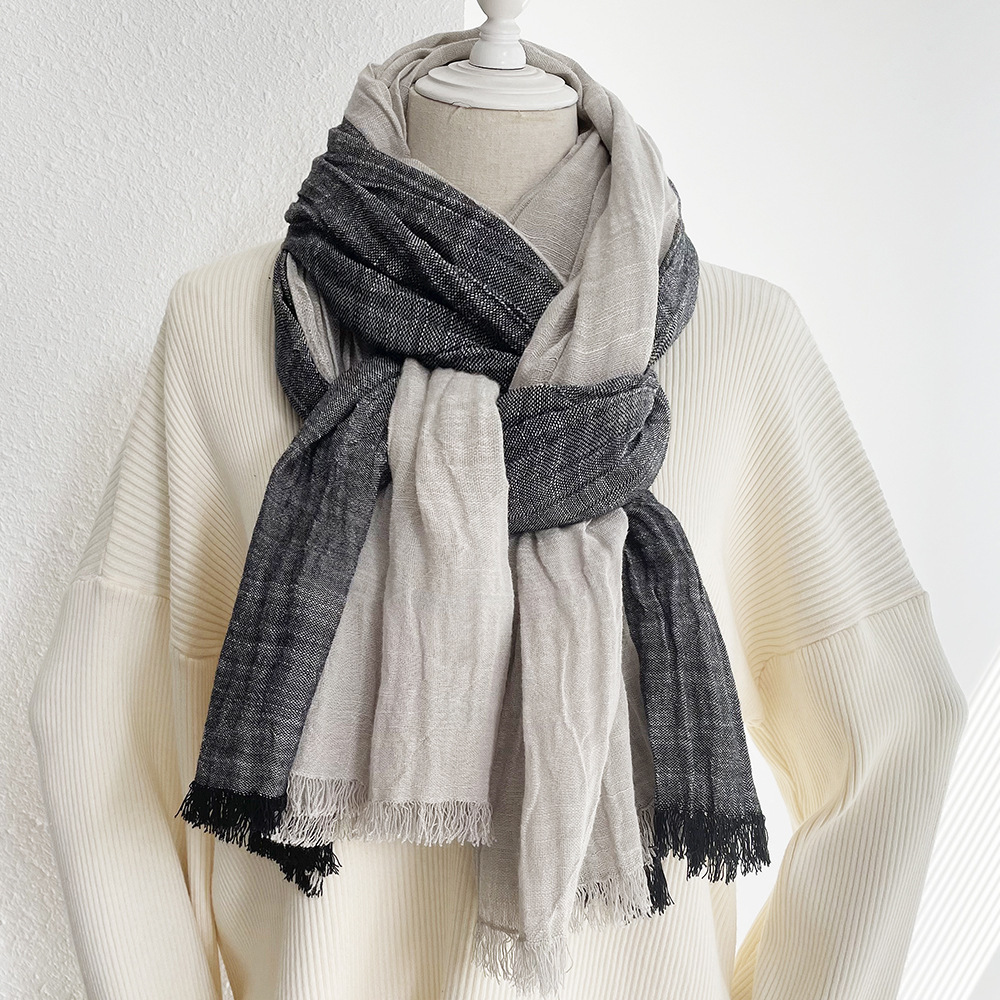 Long Jacquard Patchwork Scarf Decorative Cotton - Image 8
