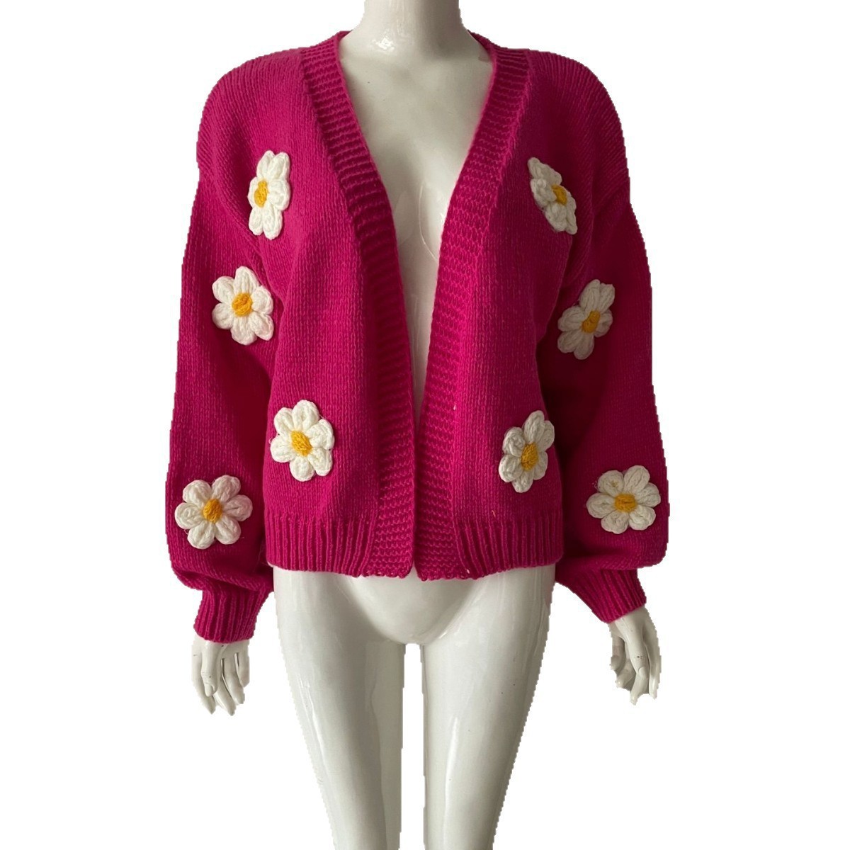 Womens Loose-fit Knitted Cardigan Sweater Coat - Image 5