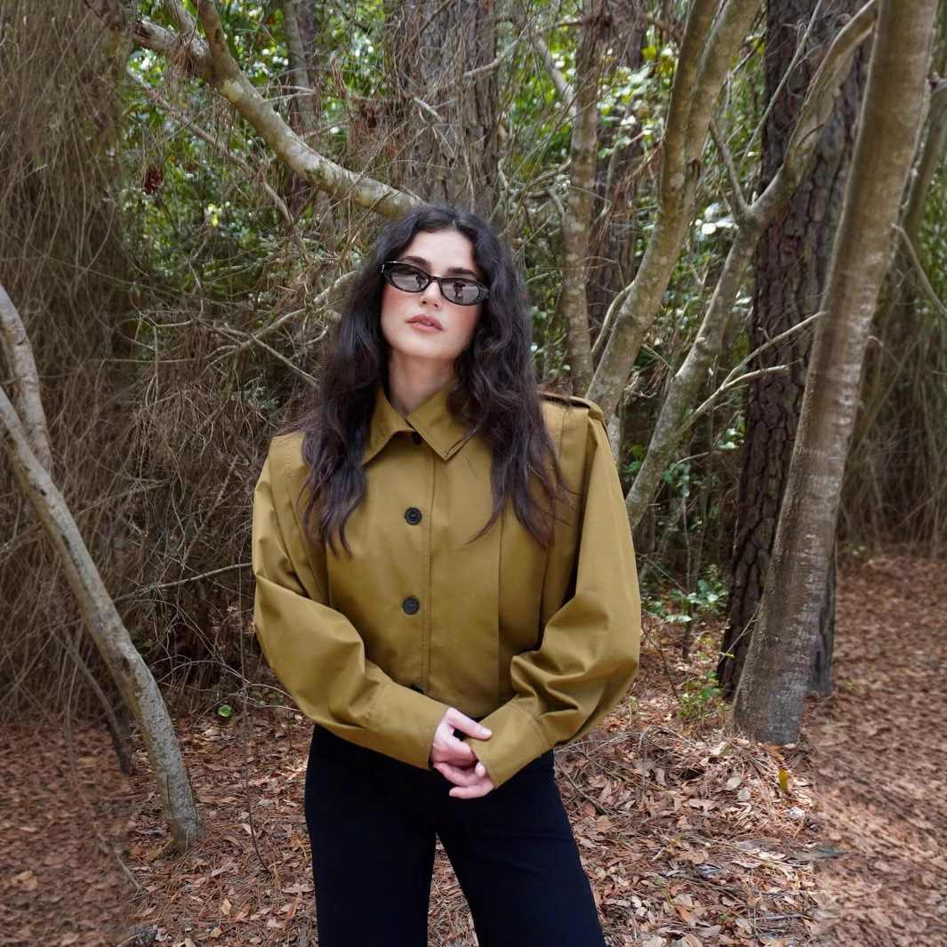 Breasted Pleated Long-sleeve Elegant Commuter Trench Short Coat - Image 4