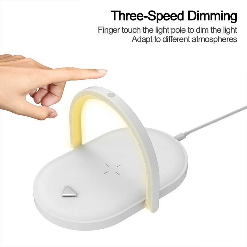 3 In 1 Foldable Wireless Charger Night Light Wireless Charging Station Stonego LED Reading Table Lamp 15W Fast Charging Light - Image 6