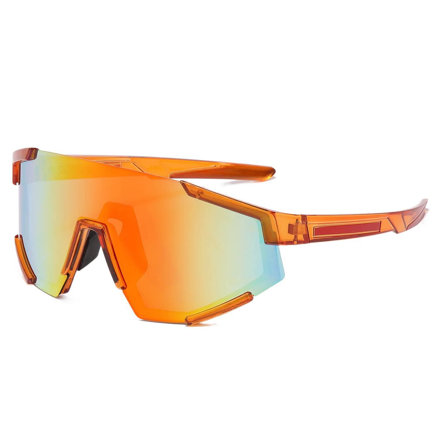 Fashionable Big Shield Style Outdoor Sun Glasses Uv400 Anti Uv Reflective Lens Ergonomic Wrap Around Frame Great For Hiking,driving,traveling And Daily Outdoor Wearing. - Image 3