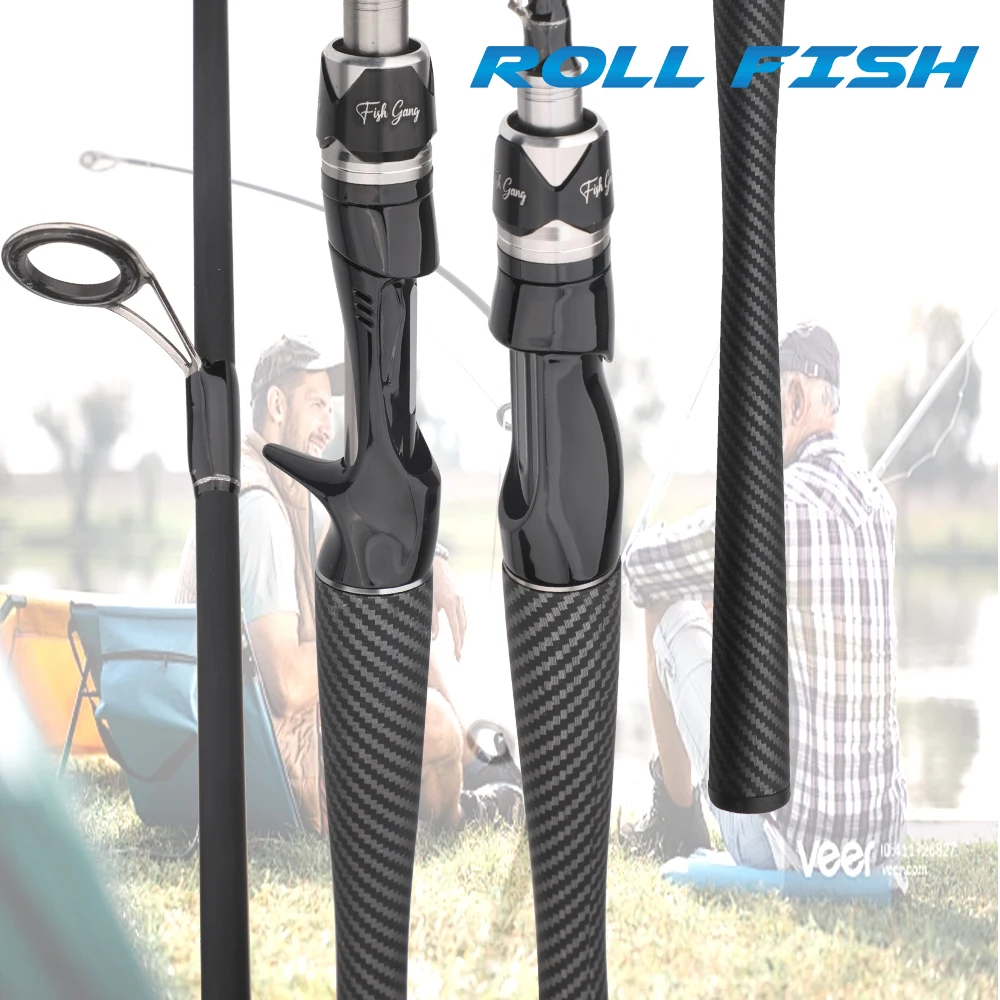 ROLLFISH Spinning/Casting Lure Fishing Rod Carbon Fiber Fishing Rod 1.8-2.7M 2 Sections for Saltwater Freshwater Bass Fishing