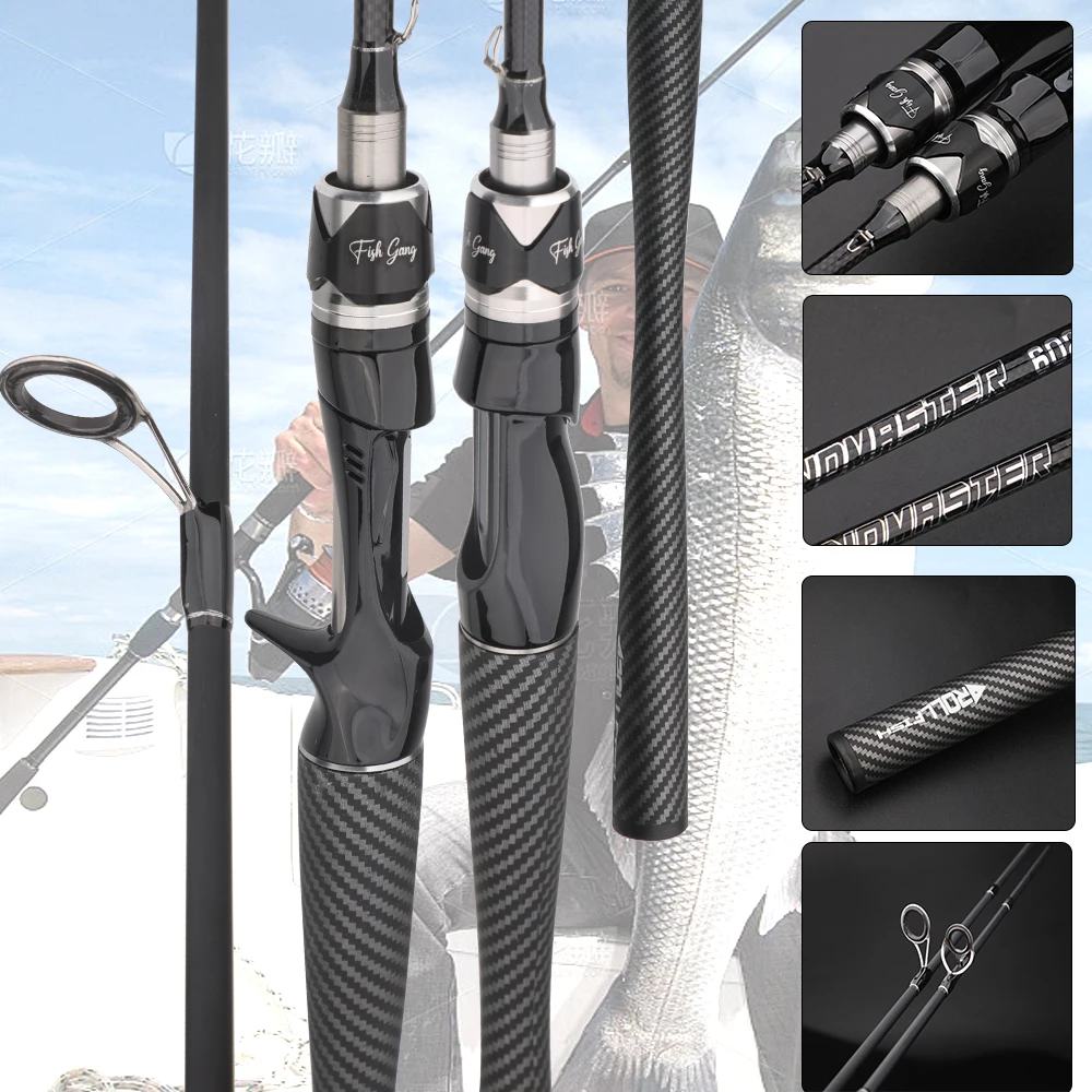 ROLLFISH Spinning/Casting Lure Fishing Rod Carbon Fiber Fishing Rod 1.8-2.7M 2 Sections for Saltwater Freshwater Bass Fishing - Image 4