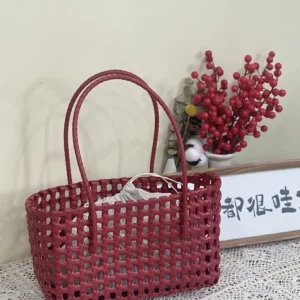 Plastic Hollow Weave Bag Countryside Sty...