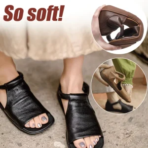 Retro Flat Pure Handmade Cowhide Sandals...