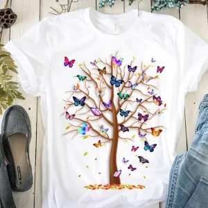 gothic Women’s Butterfly Tree Prin...