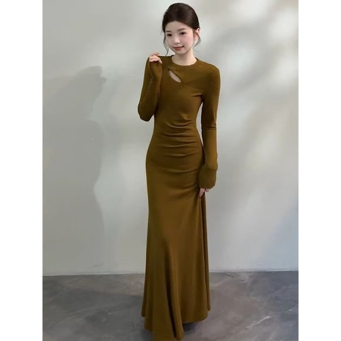 French-style Vintage Slimming Fitted Long-sleeve Dress - Image 7