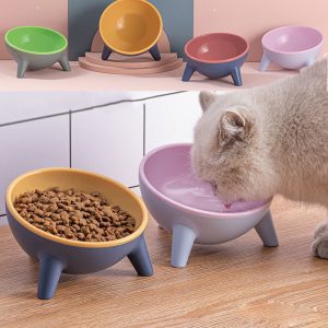 Cat Dog Bowl With Stand Pet Feeding Food...