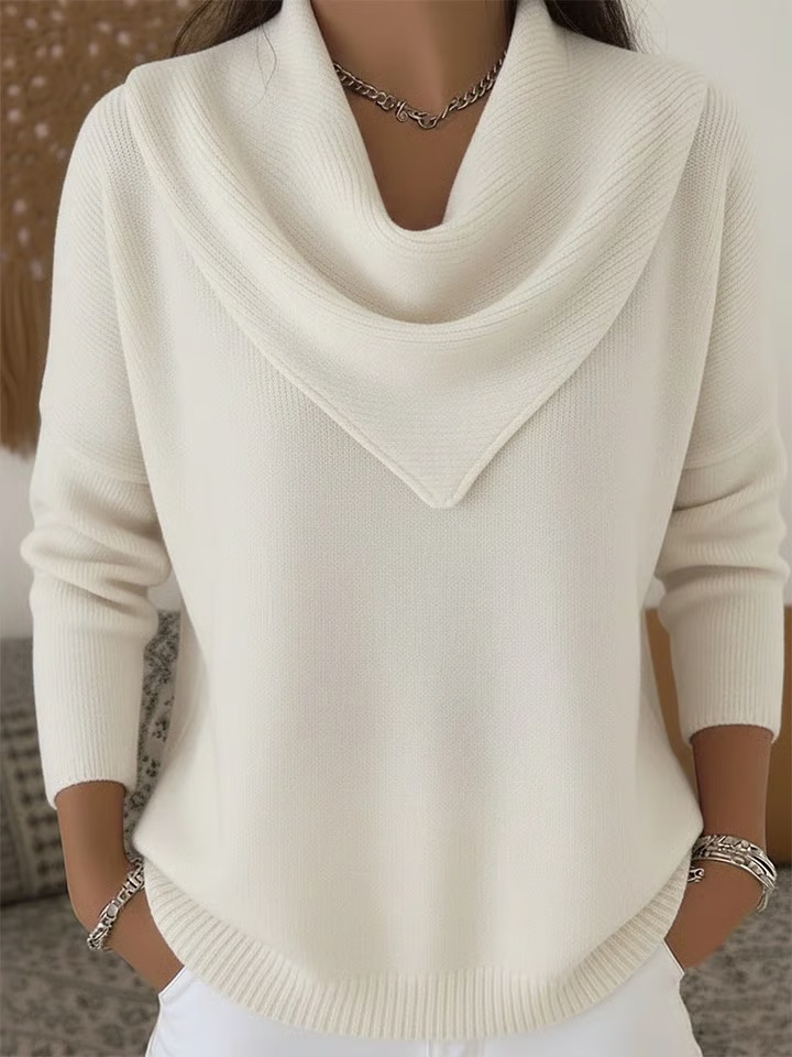 Women's New Solid Color Long Sleeve Knit Pullover Sweater Casual Tops For Autumn Winter - Image 8