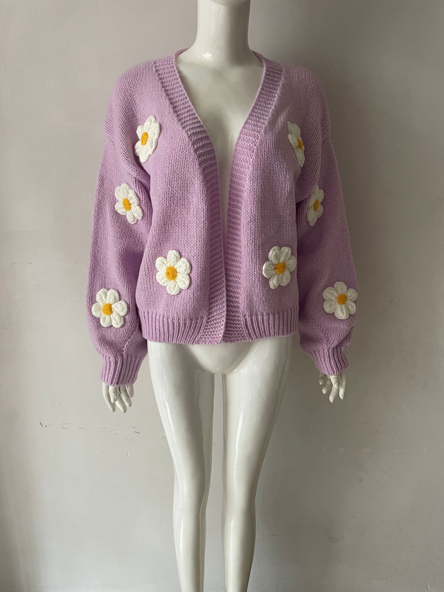 Womens Loose-fit Knitted Cardigan Sweater Coat - Image 8