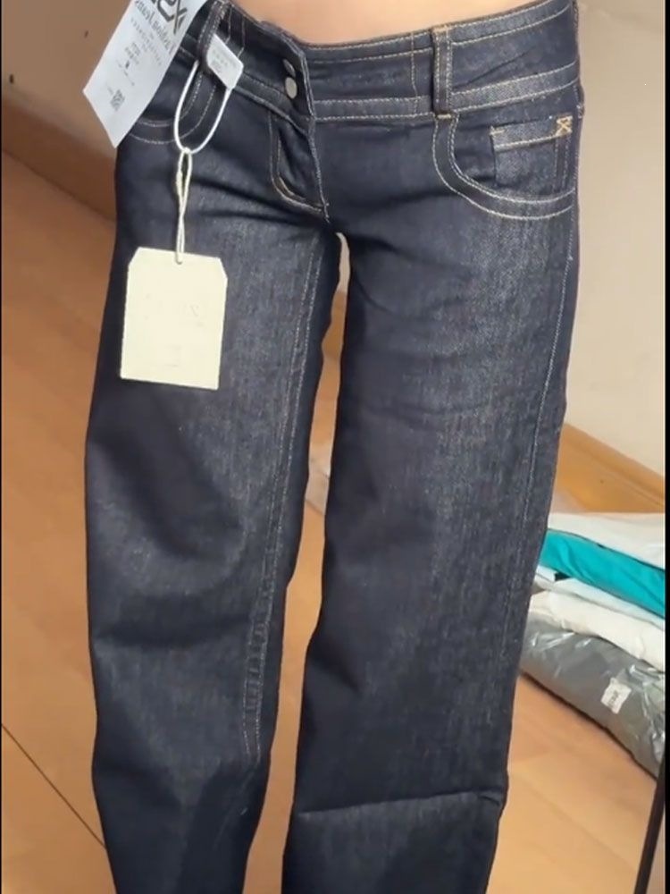 Womens Low-rise Slim-fit Casual Straight-leg Trousers - Image 2