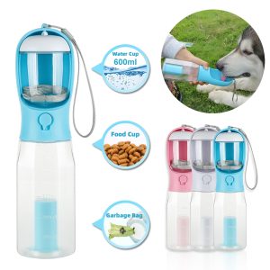 Portable Cat Dog Water Bottle Food Feede...