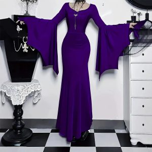 Women’s Creative Batwing-Sleeve Fishtail Dress