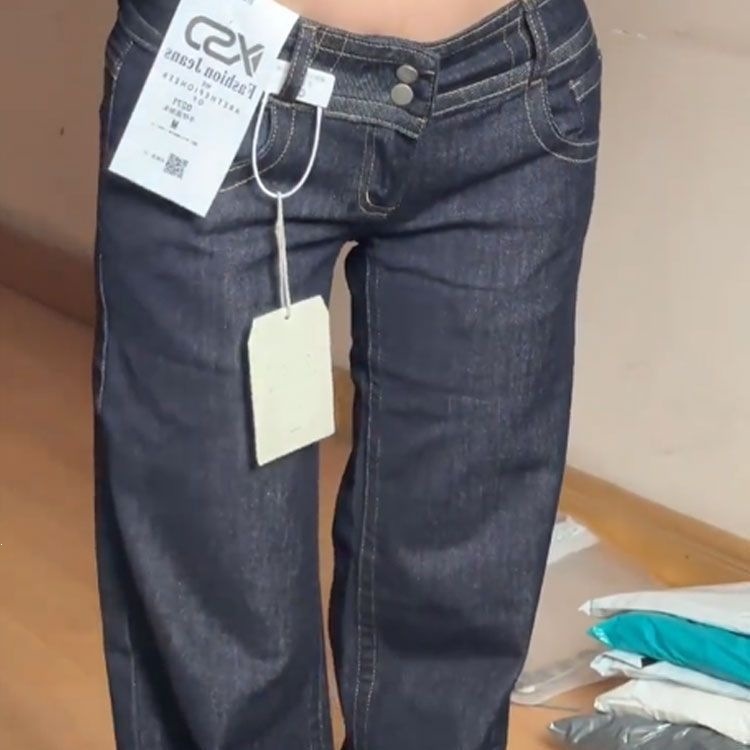 Womens Low-rise Slim-fit Casual Straight-leg Trousers - Image 6