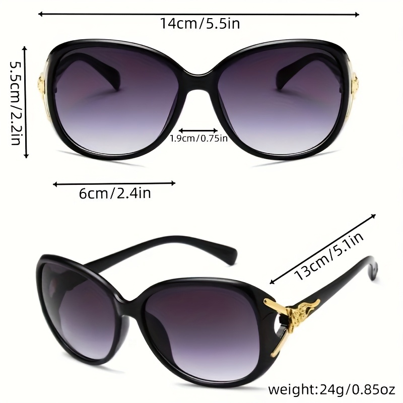 4 Pcs Oversized Oval Sunglasses For Women Uv400 Protective Gradient Lens Eyewear Delicate Gold Metal Side Ornament Comfortable Curved Temple Suitable For Beach Travel Parties And Daily Fashion Outfit - Image 7