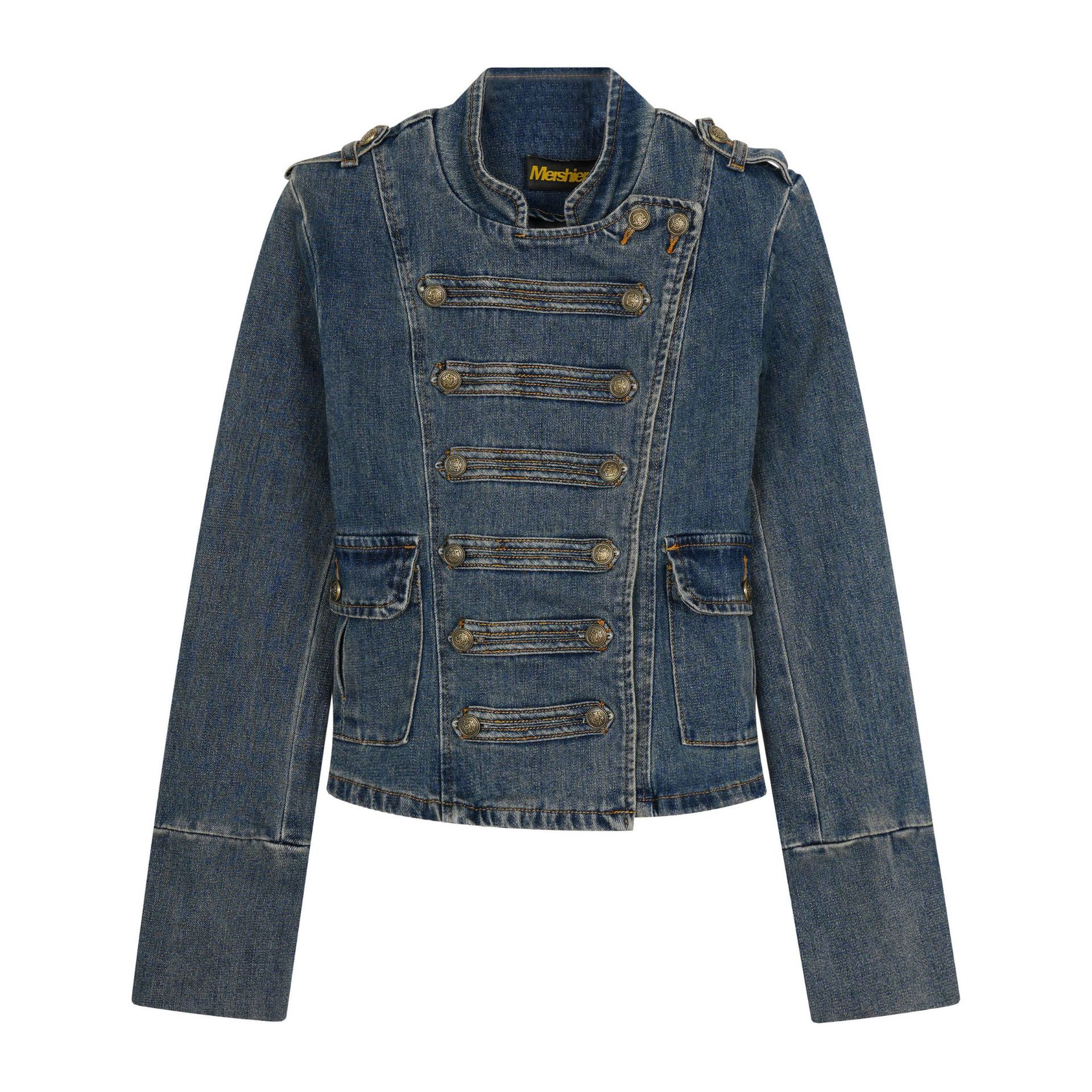 American-Style Retro Court-Style Waist-Cinching Denim Jacket For Women - Image 5