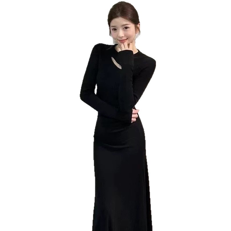 French-style Vintage Slimming Fitted Long-sleeve Dress - Image 5