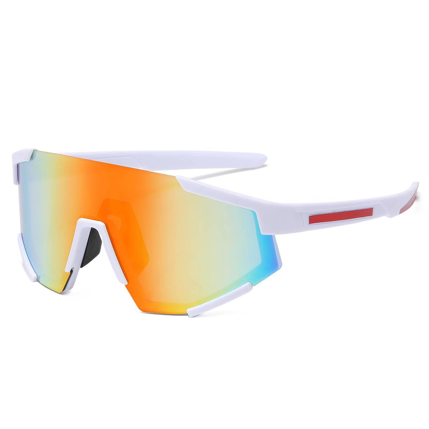 Fashionable Big Shield Style Outdoor Sun Glasses Uv400 Anti Uv Reflective Lens Ergonomic Wrap Around Frame Great For Hiking,driving,traveling And Daily Outdoor Wearing. - Image 4