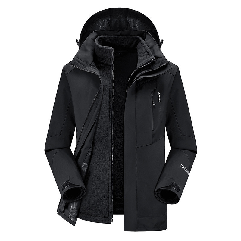 Outdoor Two-piece Windproof 3-in-1 Jacket, Plus-size - Image 7