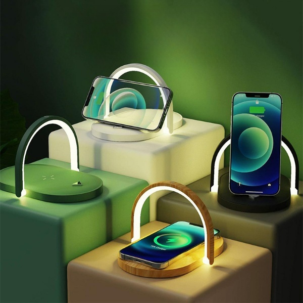 3 In 1 Foldable Wireless Charger Night Light Wireless Charging Station Stonego LED Reading Table Lamp 15W Fast Charging Light - Image 8
