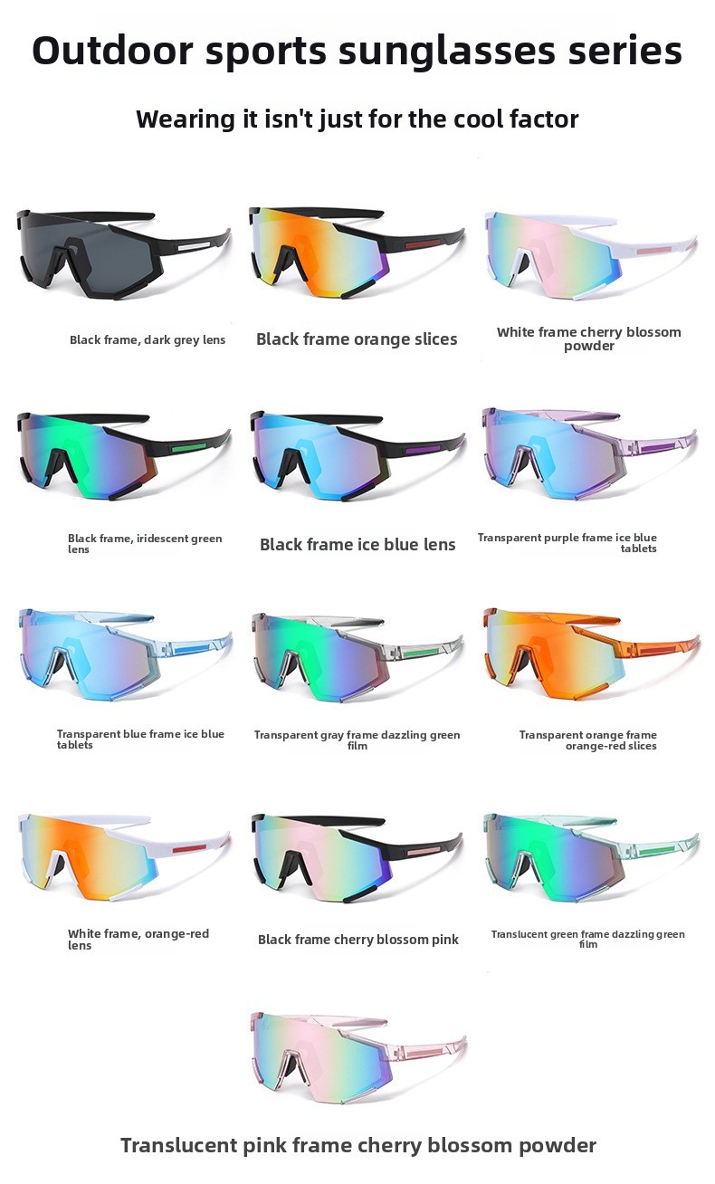 Fashionable Big Shield Style Outdoor Sun Glasses Uv400 Anti Uv Reflective Lens Ergonomic Wrap Around Frame Great For Hiking,driving,traveling And Daily Outdoor Wearing. - Image 10