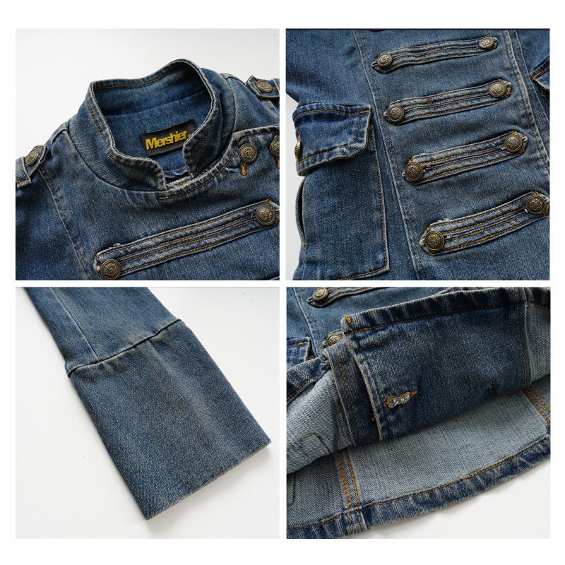 American-Style Retro Court-Style Waist-Cinching Denim Jacket For Women - Image 3