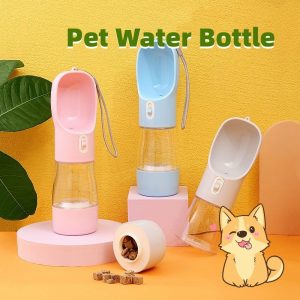 Pet Dog Water Bottle Feeder Bowl Portabl...