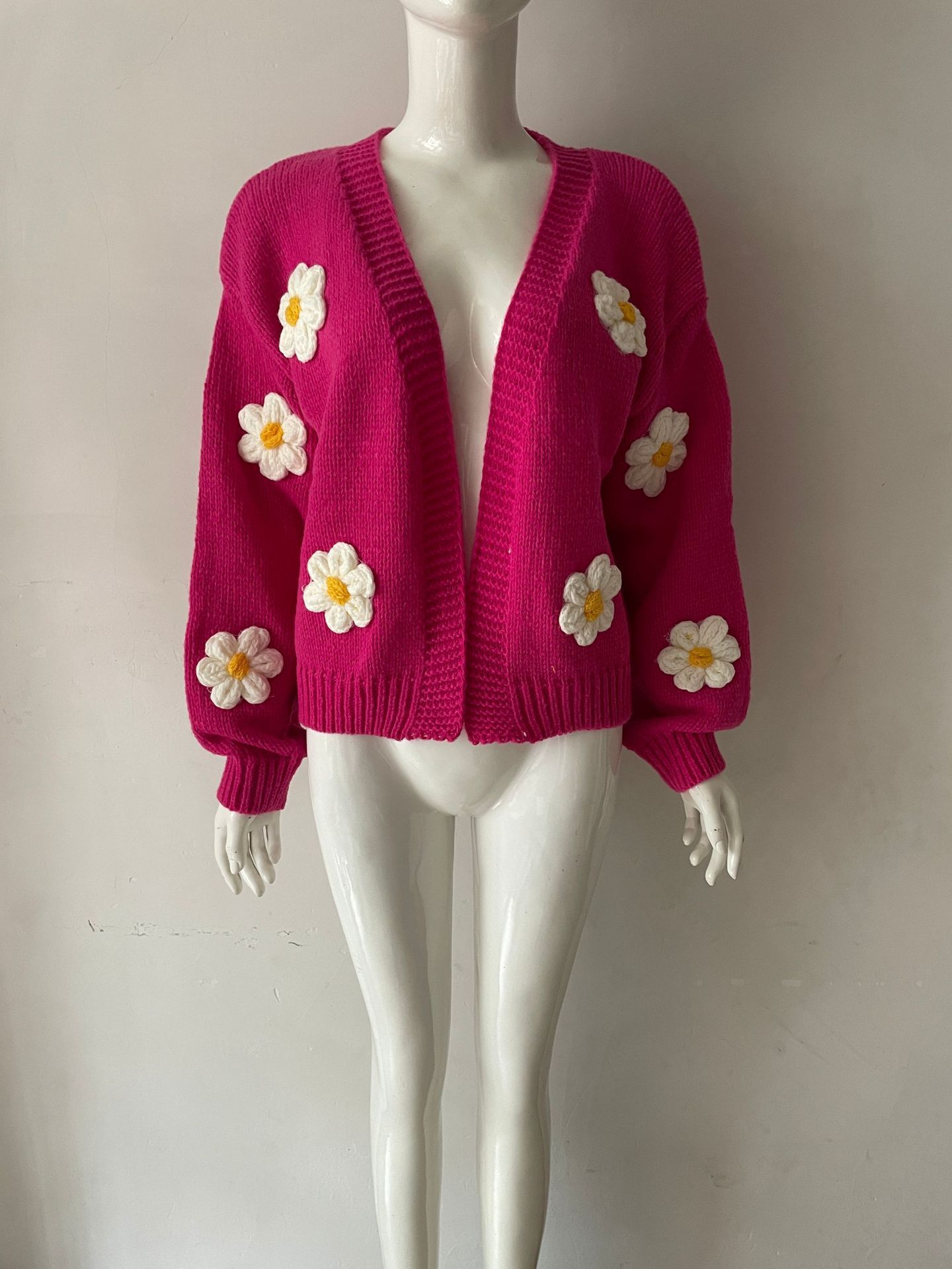 Womens Loose-fit Knitted Cardigan Sweater Coat - Image 6