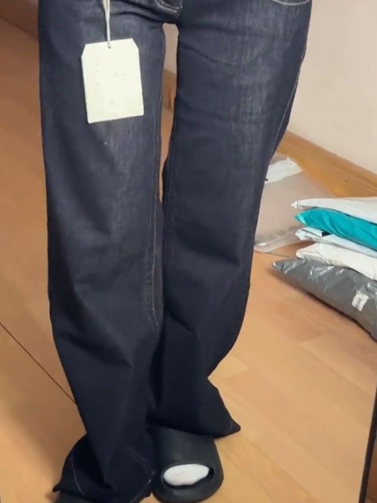 Womens Low-rise Slim-fit Casual Straight-leg Trousers - Image 5