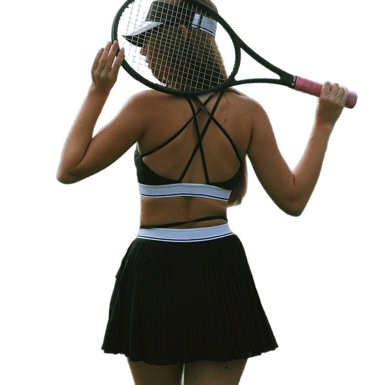 Womens Deep V-Neck Contrasting-Color Back-Cheerful Strap Bra - Image 5