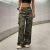 Womens American-style Retro Camouflage Utility Casual Trousers