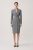 Grey Pinstripe Double-Breasted Blazer Midi Dress