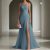Long Evening Gown Fashionable One-shoulder Slit Party Dress