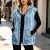 Womens Loose-Fit Denim Vest Jacket