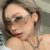 Women Rimless One Piece Shield Sunglasses Uv400 Protective Gradient Lens Eyewear Luxury Metal Snake Ornament Design Lightweight Frame Suitable For Beach Travel Parties And Daily Fashion Outfit Matchin