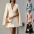 2026 European And American Cross-Border Foreign Trade Women’s Clothing Autumn Double-Breasted Shawl Cape Solid Color Suit Dress For Women