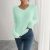 V-neck Solid-color Knitted Warm Plush Sweater
